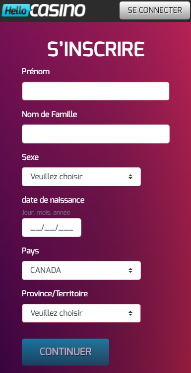 Aperçu du processus d'inscription chez Playzee Casino