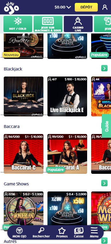 Meilleurs Casinos Mobile aperçu 1