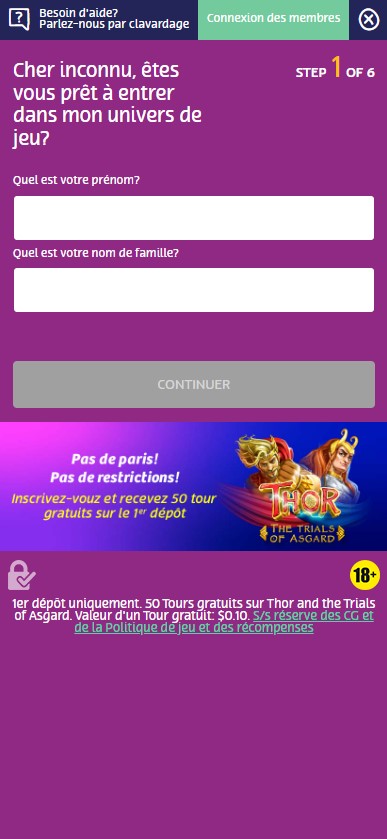 Présentation visuelle des étapes finales de l'inscription sur PlayOjo