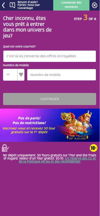 Description graphique de la quatrième phase de l'enregistrement chez PlayOjo
