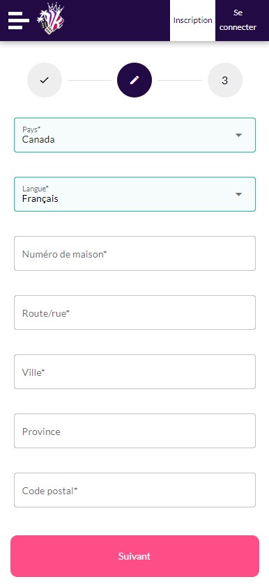 Image 2 du processus d'inscription de Vegas Kings Casino