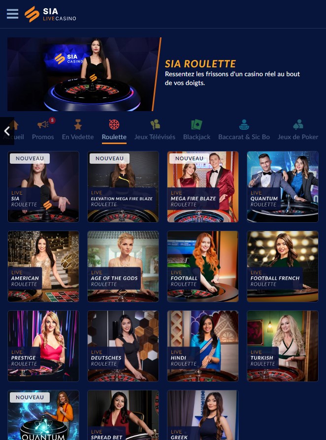 SIA Casino Desktop Aperçu 1