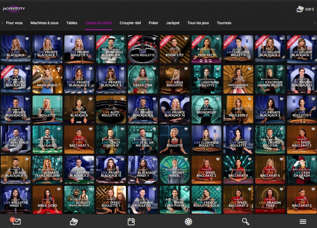 JackpotCity Casino Desktop Aperçu 2