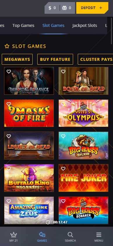 21 Casino Mobile Aperçu 1