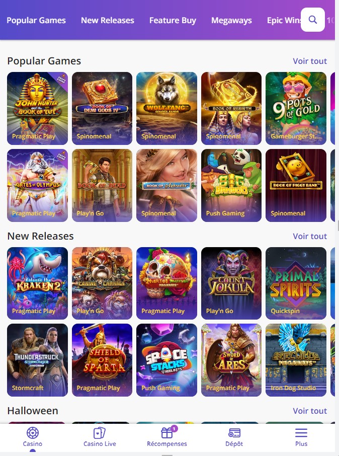 Présentation n°1 de Casino Days sur Desktop
