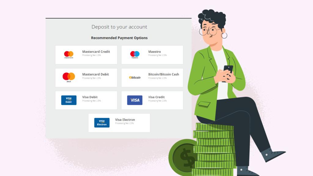 Accédez au menu permettant d'ajouter des fonds (Money In) et choisissez parmi les options prédéfinies en fonction de la méthode que vous employez pour transférer de l'argent vers Neteller.