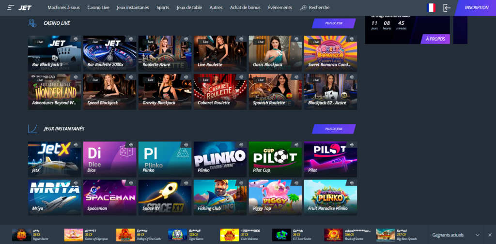 Jet Casino Aperçu Desktop 1