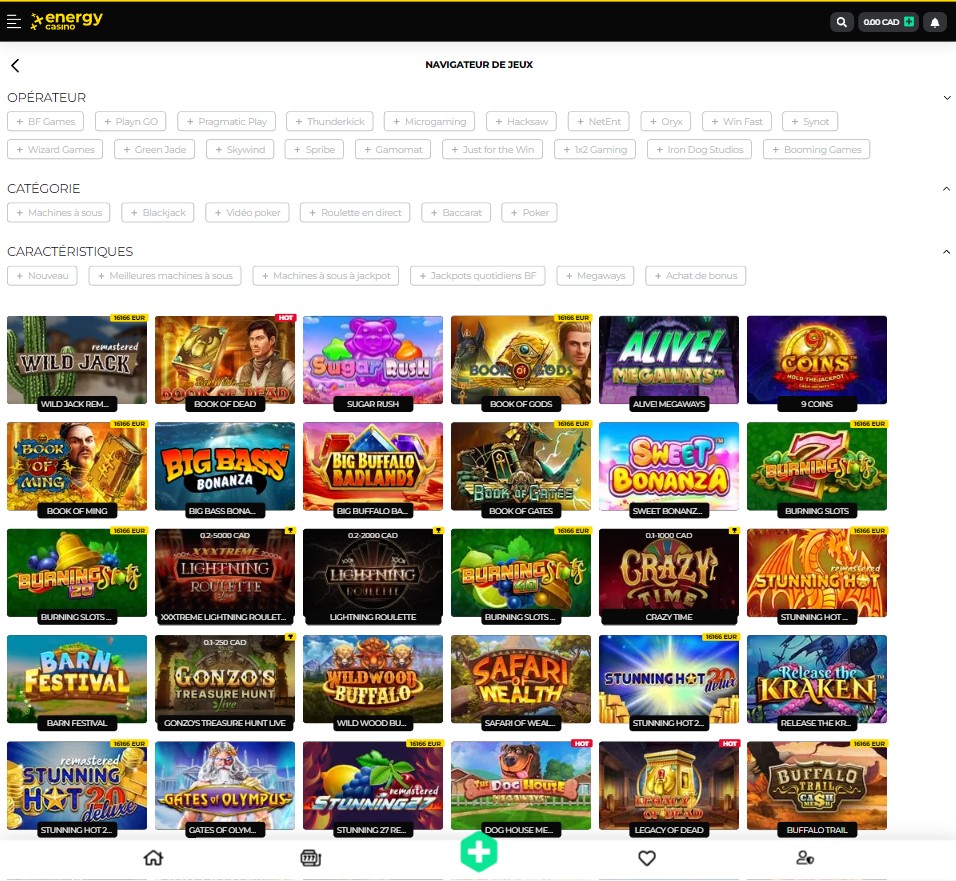 Energy Casino Desktop Aperçu 2