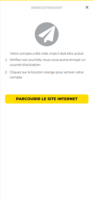 Illustration de l'étape 3 du processus d'inscription à Energy Casino