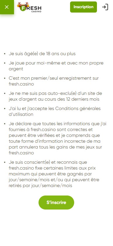 Illustration du processus d'inscription au Fresh Casino - Image 2.