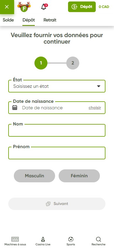 Illustration du processus d'inscription au Fresh Casino - Image 3.