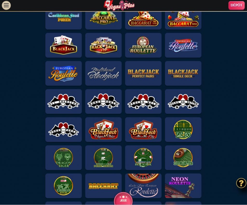 VegasPlus Casino Mobile Aperçu 1
