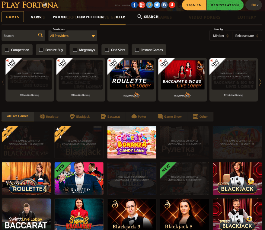 Aperçu 2 de Play Fortuna Casino Desktop