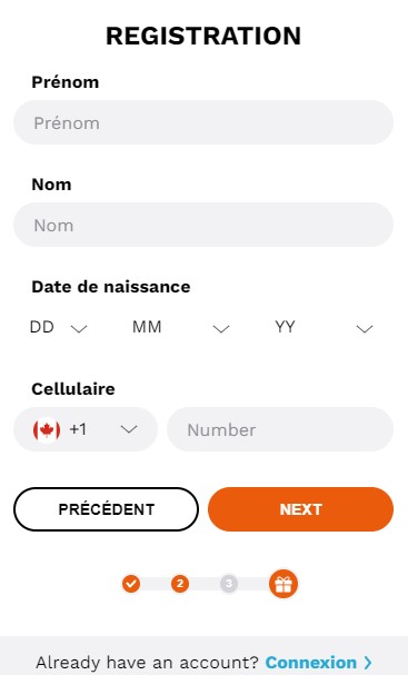 Illustration étape de l'inscription au LevelUp Casino - Image 2