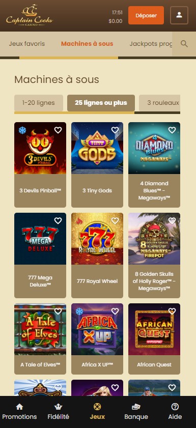 Captain Cooks Casino Mobile aperçu 2