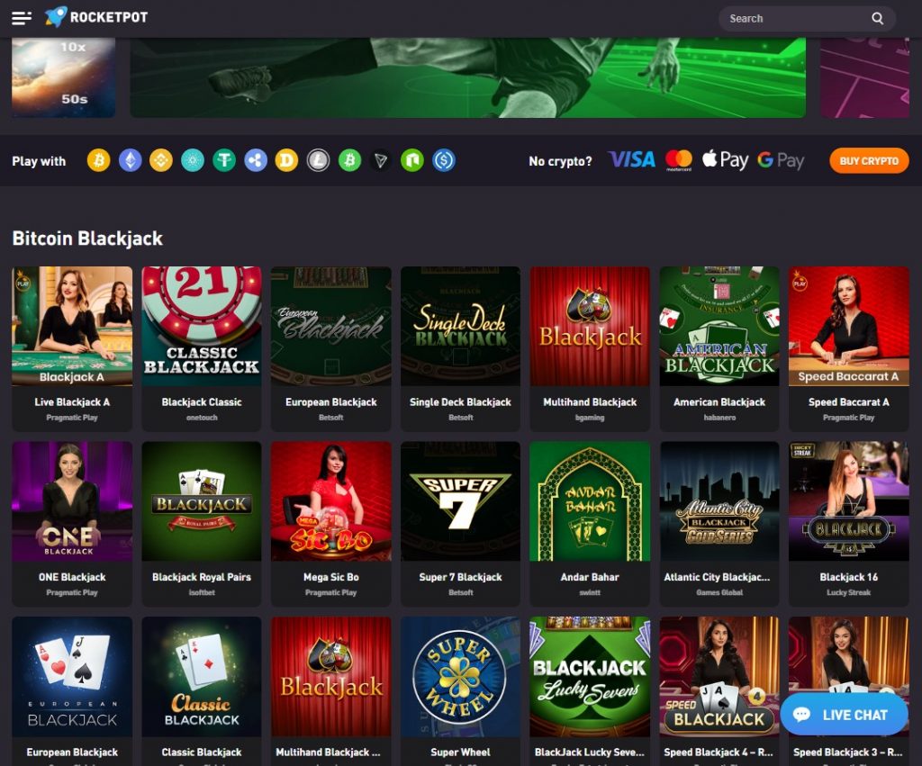 Aperçu 1 du Casino Rocketpot Desktop