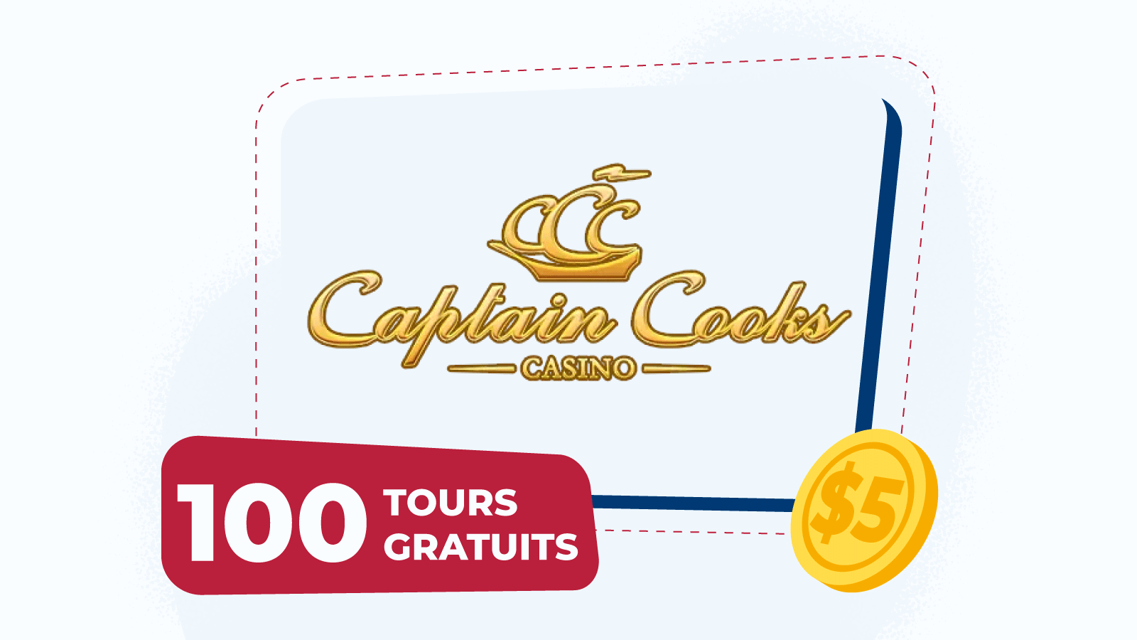 100 tours pour C$5 au Casino Captain Cooks