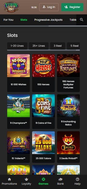 Yukon Gold Casino Mobile aperçu 2