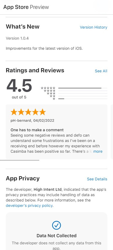 Présentation de Casimba Casino Application 2