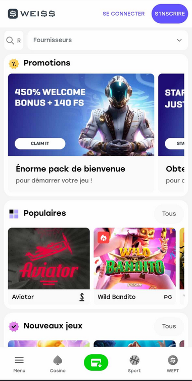 Weiss Casino Aperçu Mobile 1