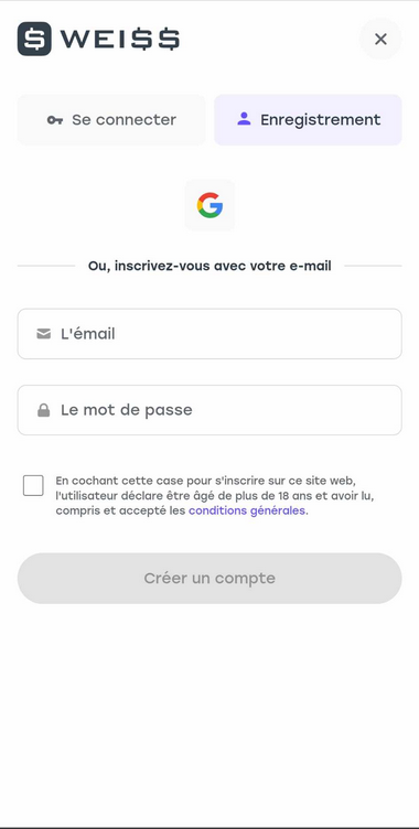 Image illustrant le processus d'inscription au Weiss Casino - Image 2