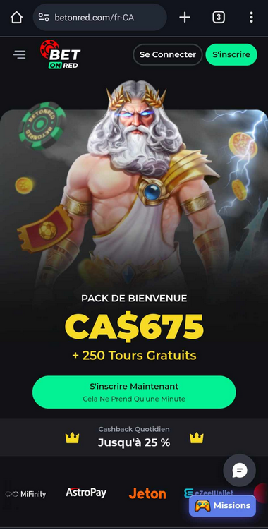 Aperçu Mobile BetOnRed Casino 1