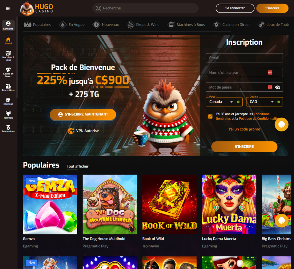 Hugo Casino Desktop Aperçu 2