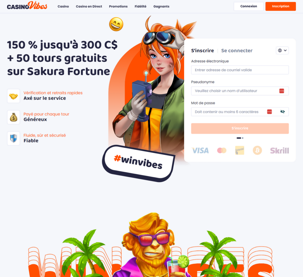 CasinoVibes Casino Desktop Aperçu 2