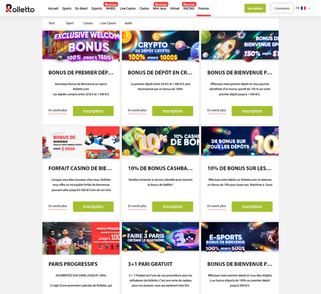 Aperçu 1 du Casino Rolletto Desktop