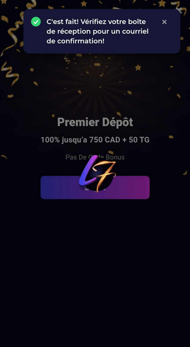 Image concernant le processus d'inscription au Lucky7even Casino - Deuxième étape.