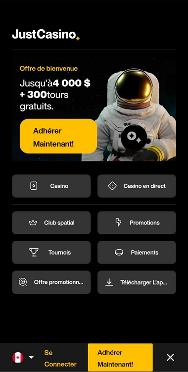 Just Casino Mobile aperçu 1