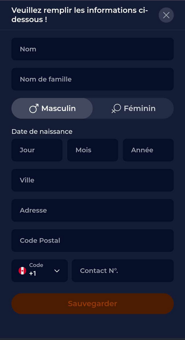 Image du processus d'inscription de NineCasino 2