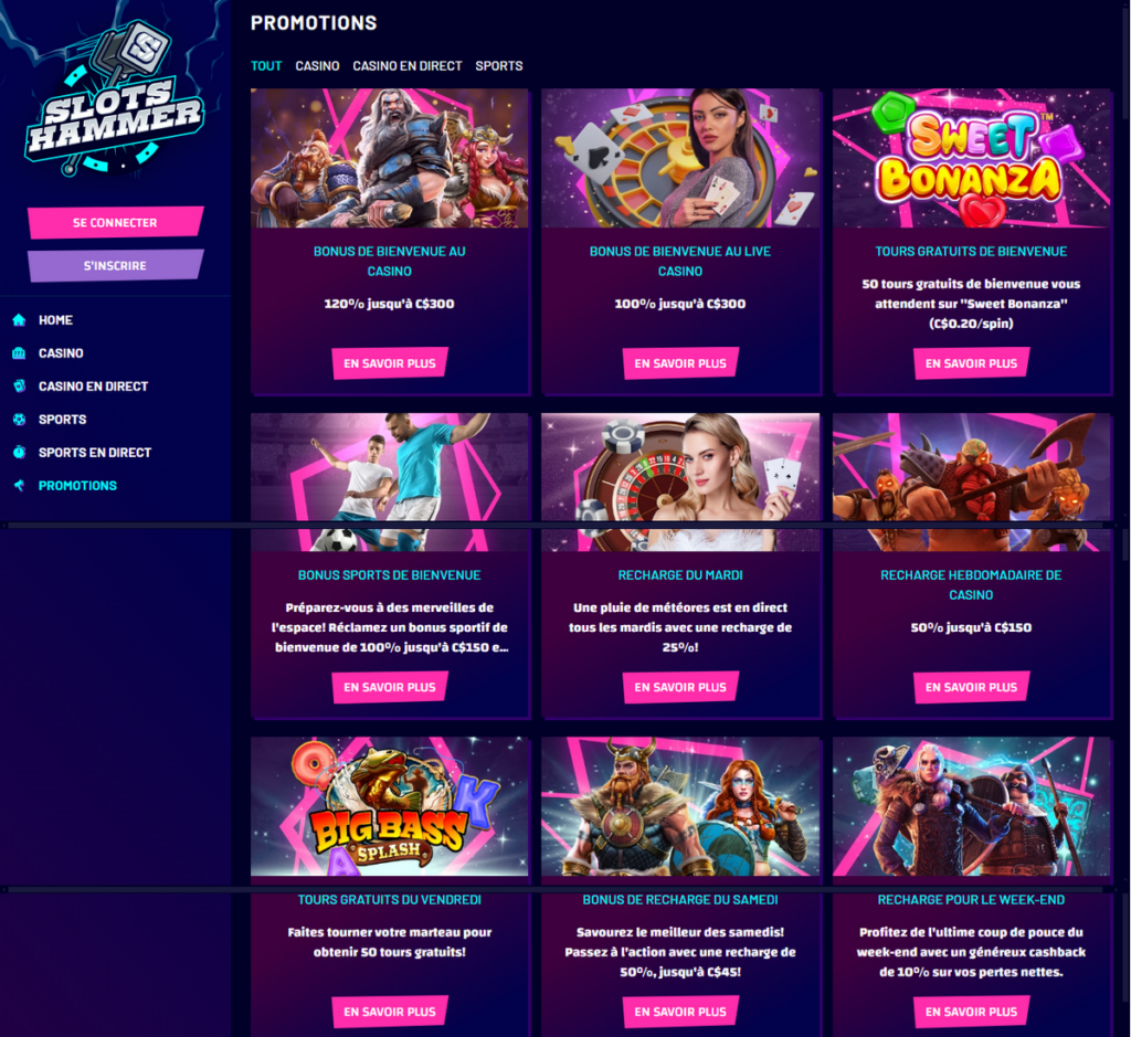 Slots Hammer Casino Desktop Aperçu 2