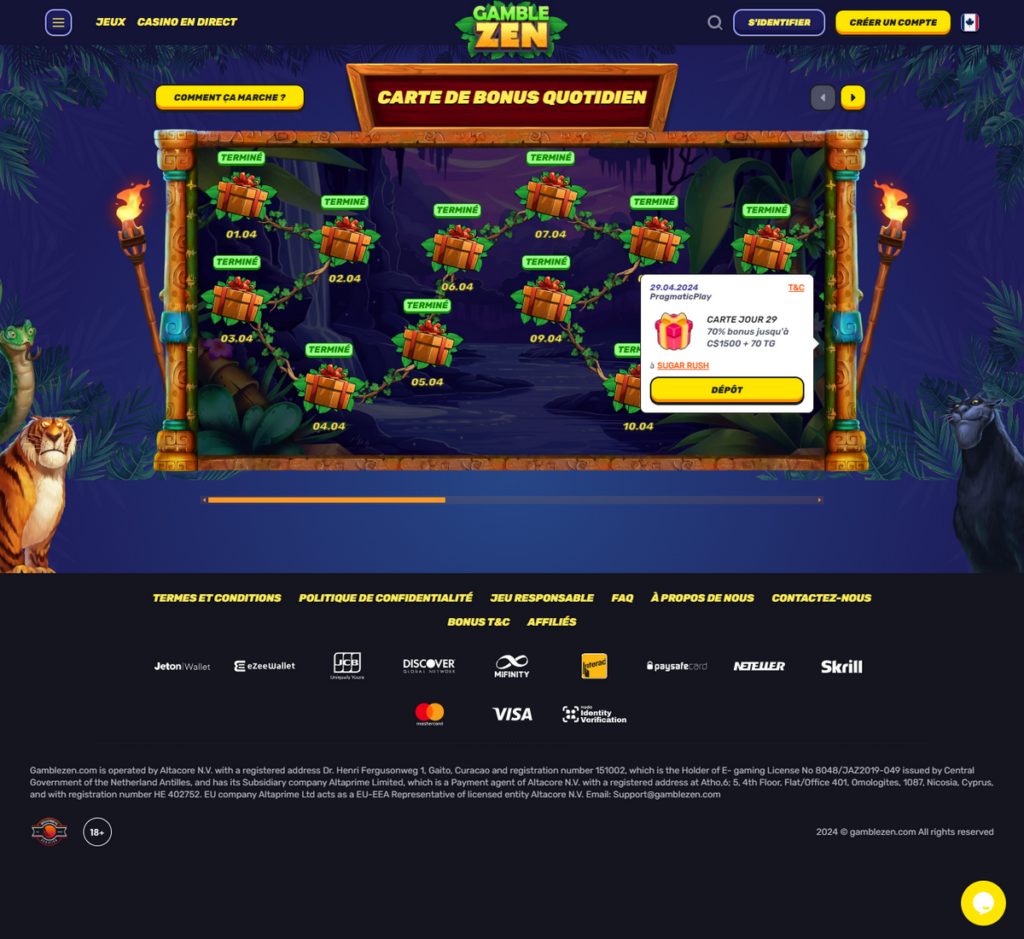 Aperçu Desktop 2 du Casino Gamblezen