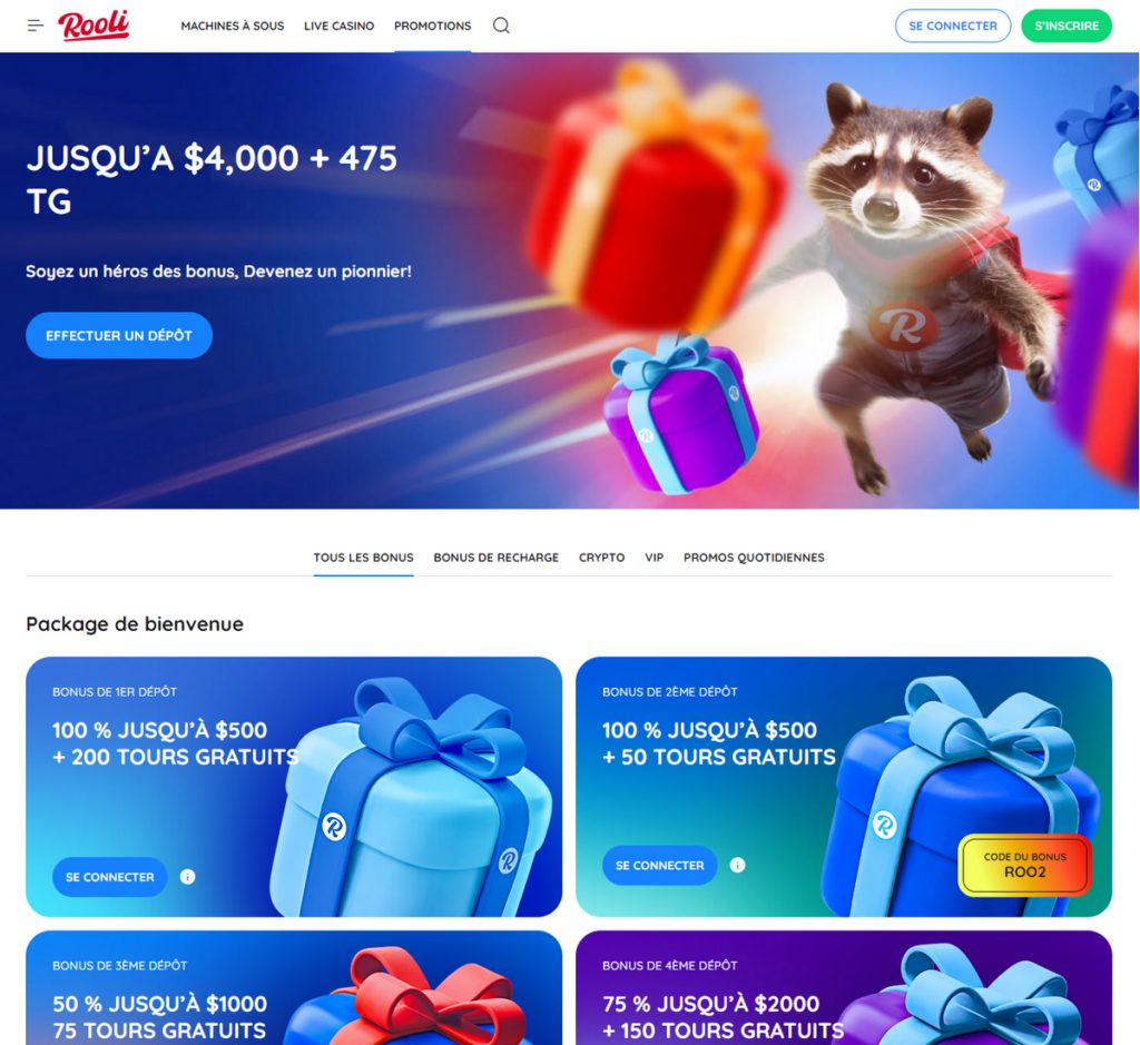 Rooli Casino Desktop Aperçu 1