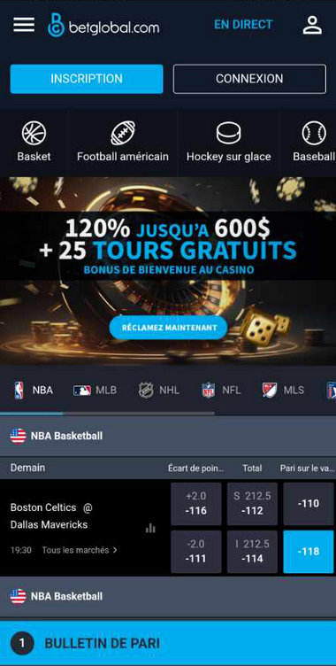 BetGlobal Casino Mobile Aperçu 2