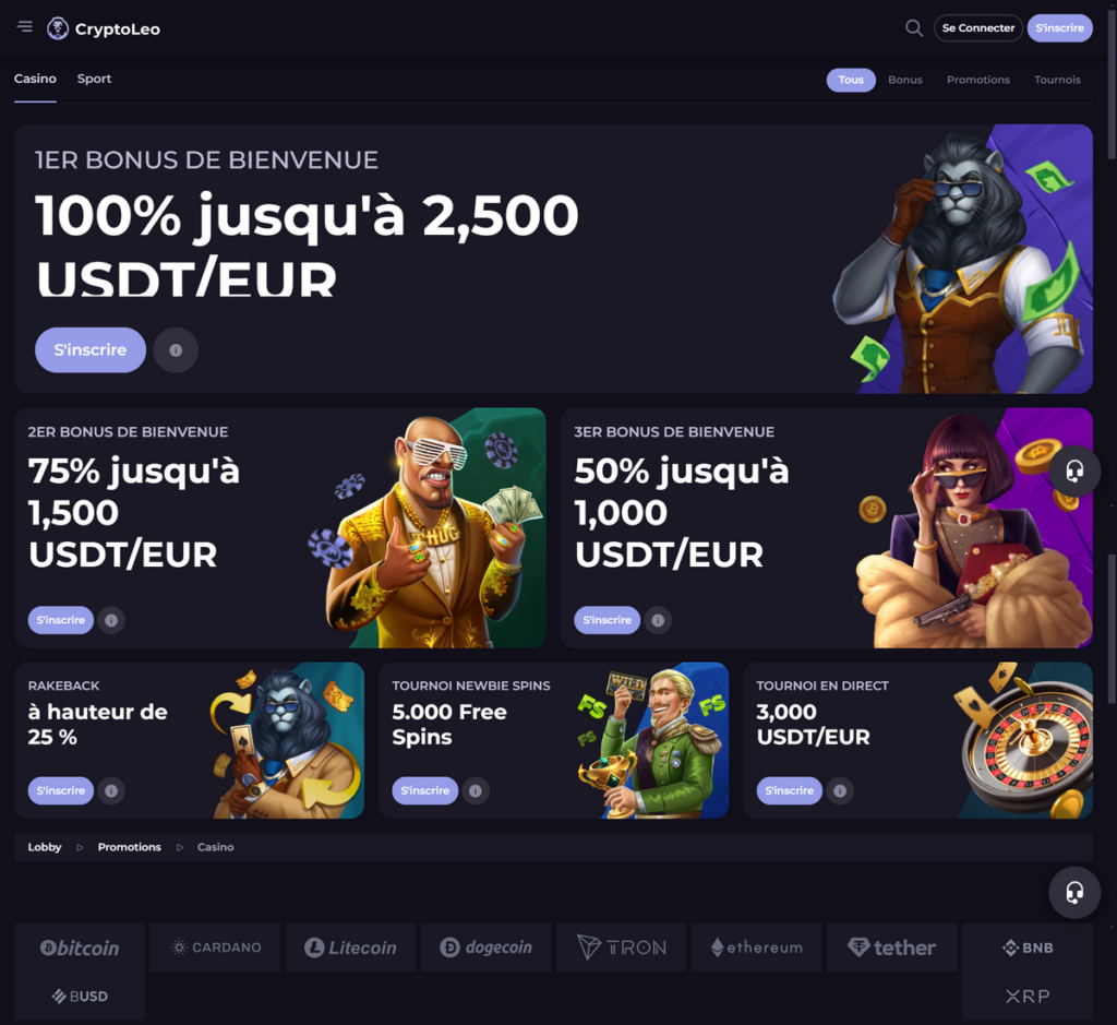 Aperçu 2 du Desktop de CryptoLeo Casino