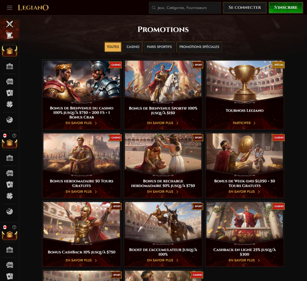 Aperçu 2 du Casino Legiano sur Desktop