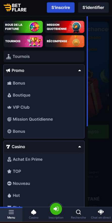 Aperçu Mobile 1 du Casino Betflare