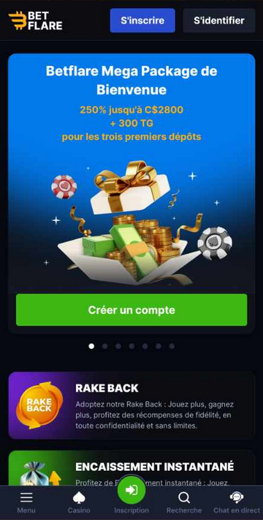 Aperçu Mobile 2 du Casino Betflare