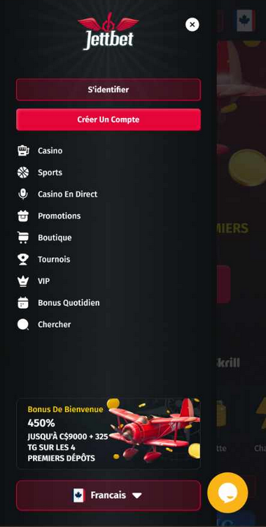 Vue mobile de Jettbet Casino 1