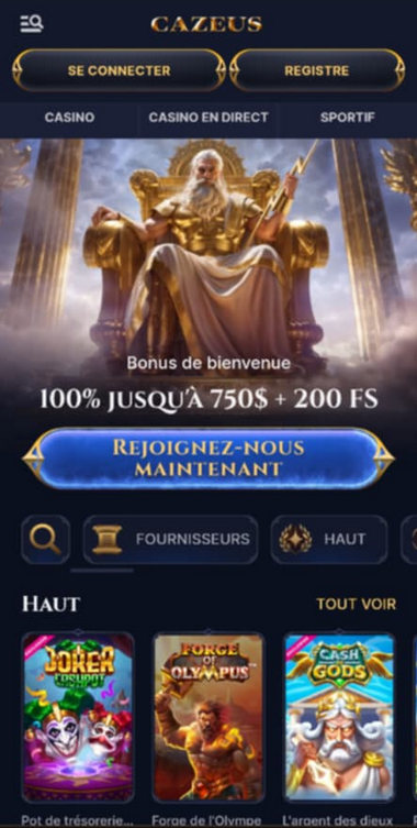 Aperçu Mobile 2 du Cazeus Casino