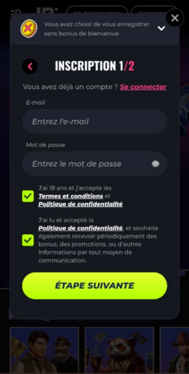 Image de Processus d'Inscription au Casino LunuBet - 2