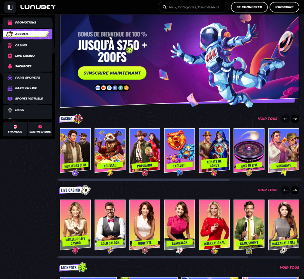 Aperçu Desktop 1 LunuBet Casino