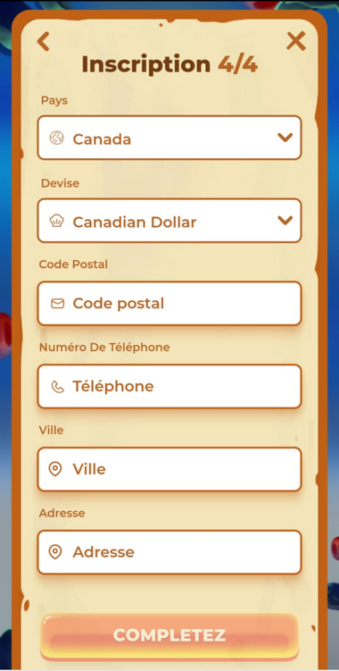 Image du processus d'inscription au Posido Casino 4