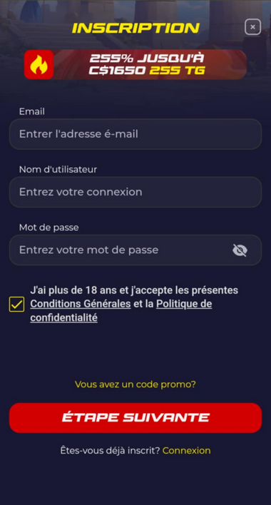 Image 2 - Processus d'inscription au Slota Casino