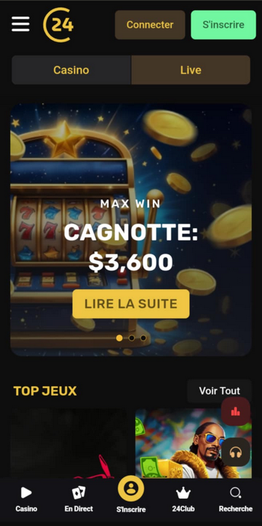 aperçu mobile 24Casino 2