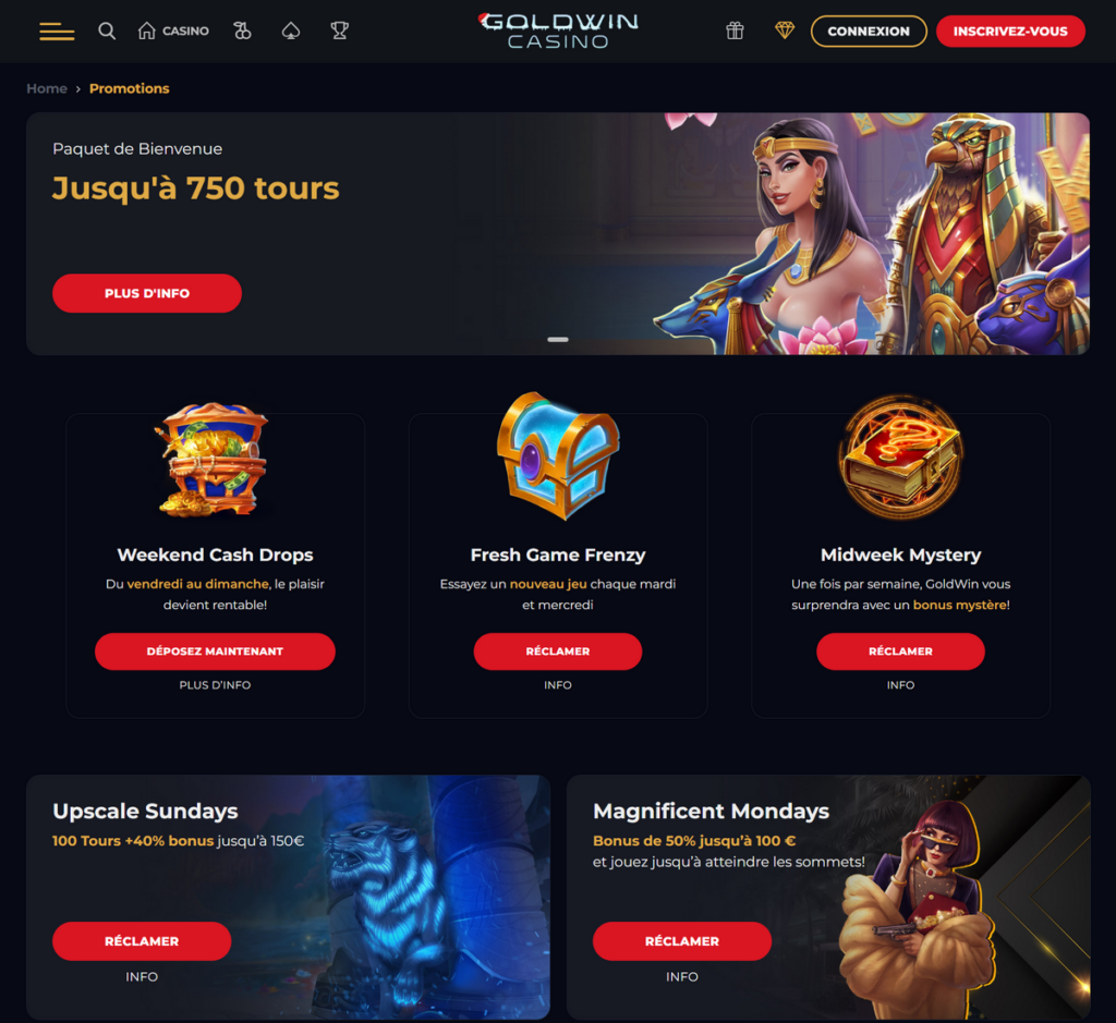 Goldwin Casino Aperçu sur ordinateur 2