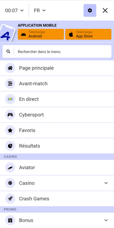 Aperçu mobile du casino PariPesa 1