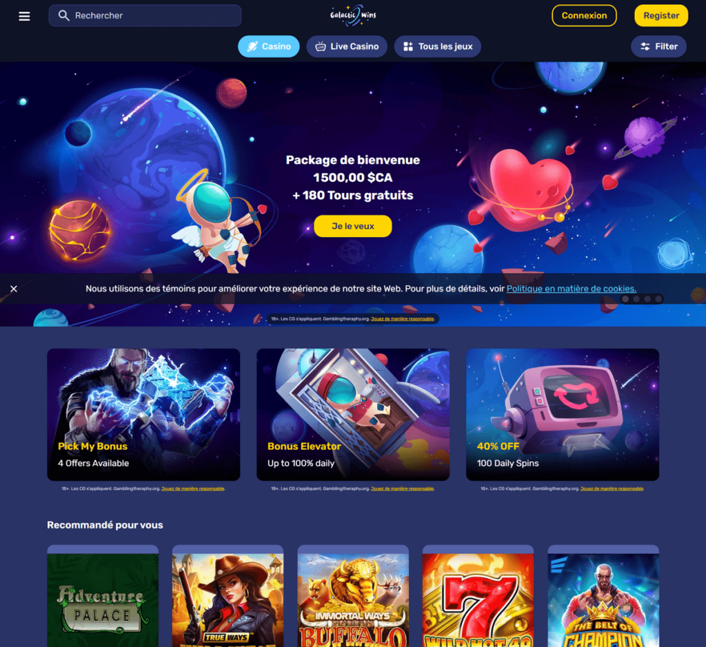Galactic Wins Casino Aperçu Desktop 1